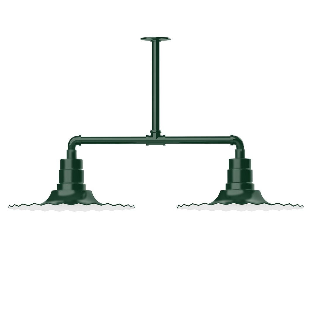 Montclair Light Works - MSD159-42-G05 - Two Light Pendant - Radial - Forest Green