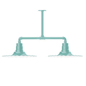 Montclair Light Works - MSD159-48-T24-G05 - Two Light Pendant - Radial - Sea Green