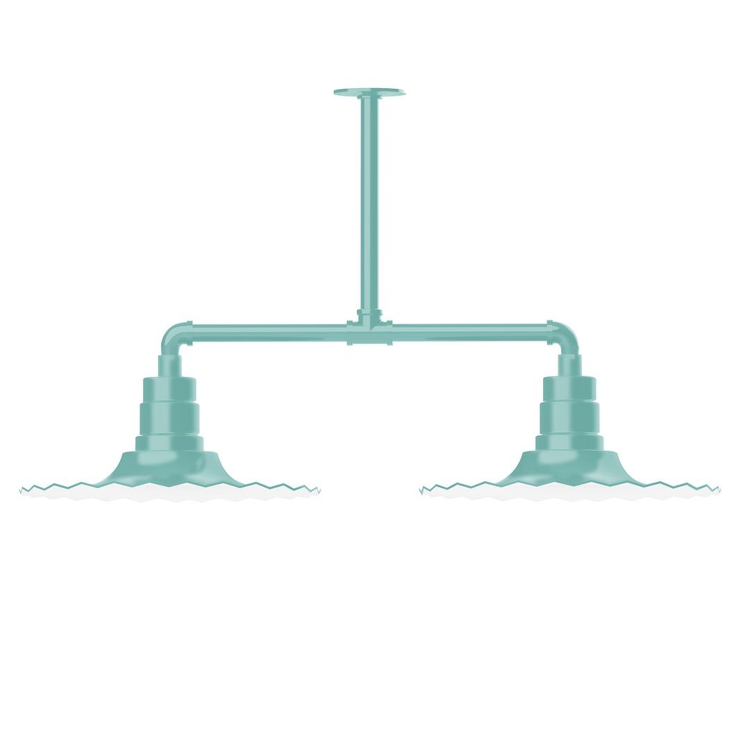 Montclair Light Works - MSD159-48-T24-G06 - Two Light Pendant - Radial - Sea Green