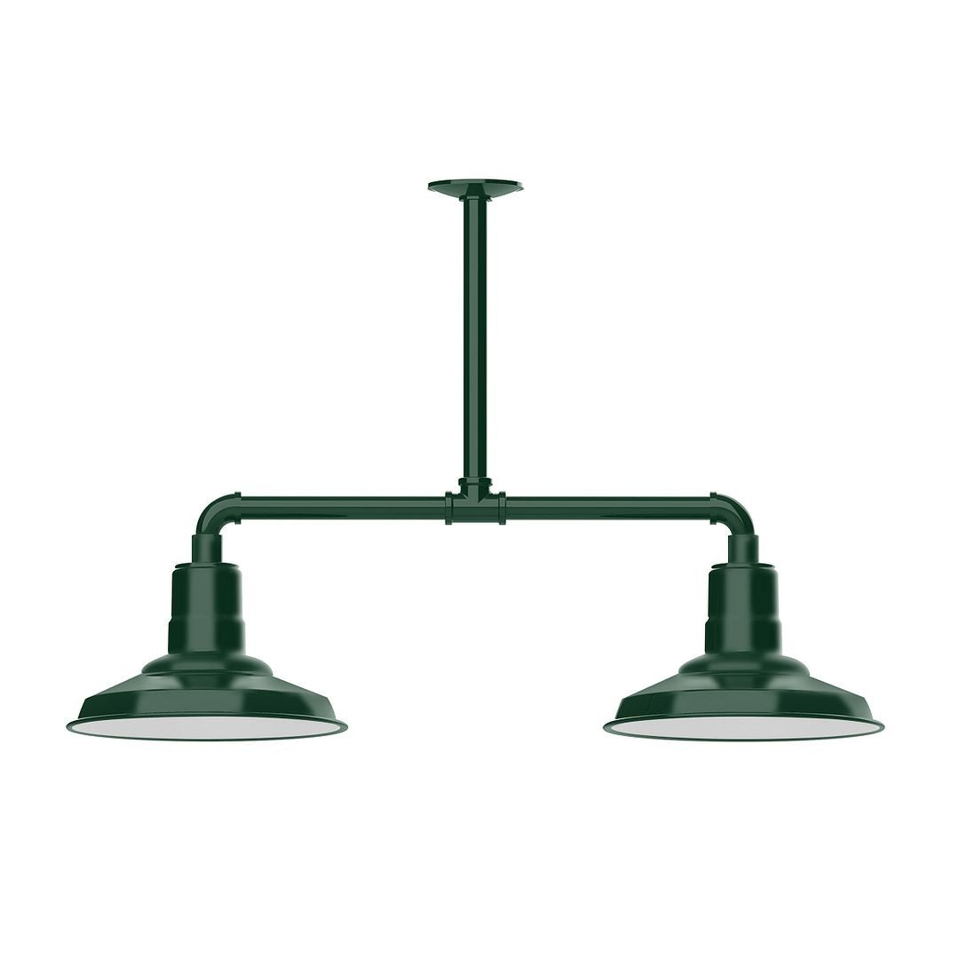 Montclair Light Works - MSD182-42-G05 - Two Light Pendant - Warehouse - Forest Green