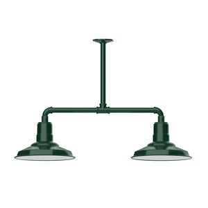 Montclair Light Works - MSD182-42-G06 - Two Light Pendant - Warehouse - Forest Green