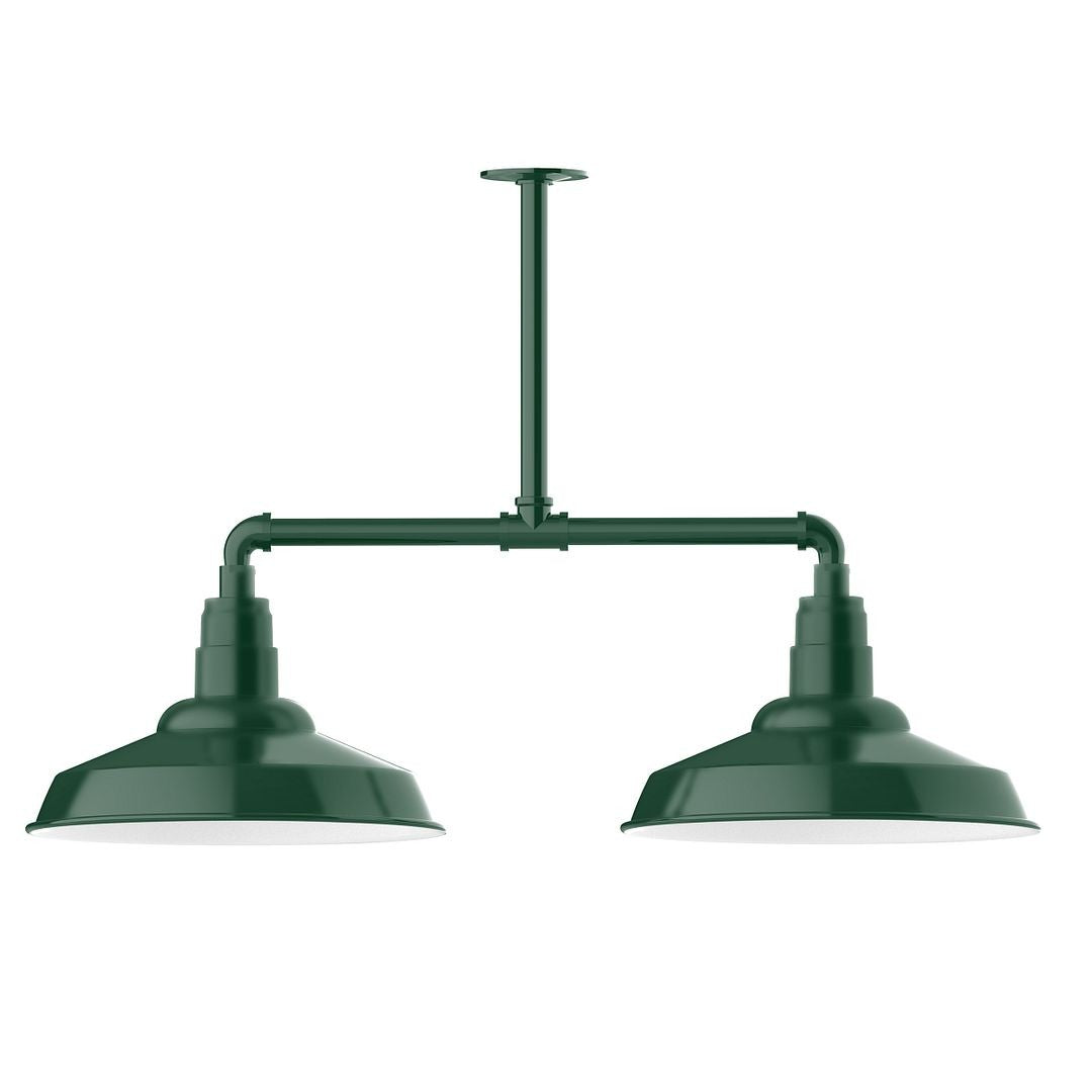 Montclair Light Works - MSD184-42-G05 - Two Light Pendant - Warehouse - Forest Green