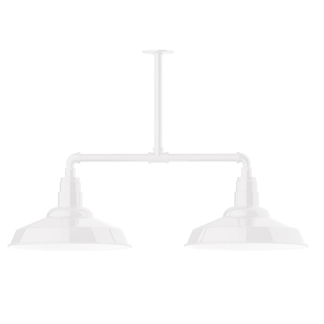 Montclair Light Works - MSD184-44-G05 - Two Light Pendant - Warehouse - White