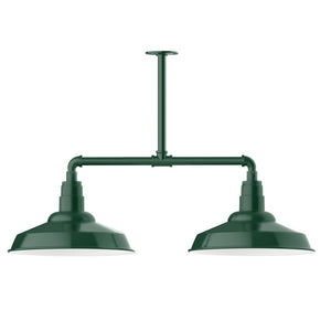 Montclair Light Works - MSD184-42-T30-G06 - Two Light Pendant - Warehouse - Forest Green