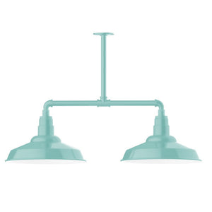 Montclair Light Works - MSD184-48-T24-W16 - Two Light Pendant - Warehouse - Sea Green