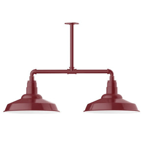 Montclair Light Works - MSD184-55-T24-G06 - Two Light Pendant - Warehouse - Barn Red