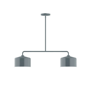 Montclair Light Works - MSG419-40 - Two Light Linear Pendant - Axis - Slate Gray