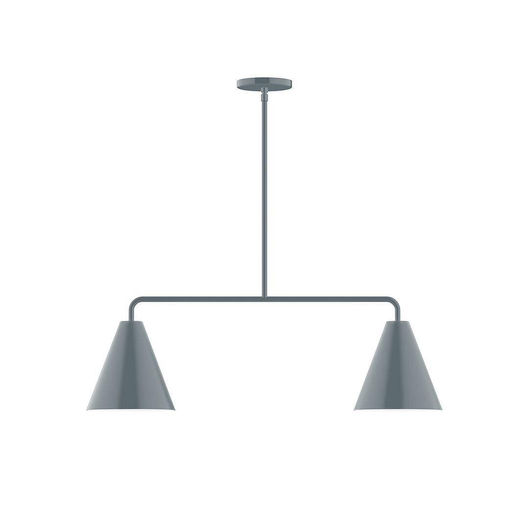 Montclair Light Works - MSG420-40 - Two Light Linear Pendant - Axis - Slate Gray