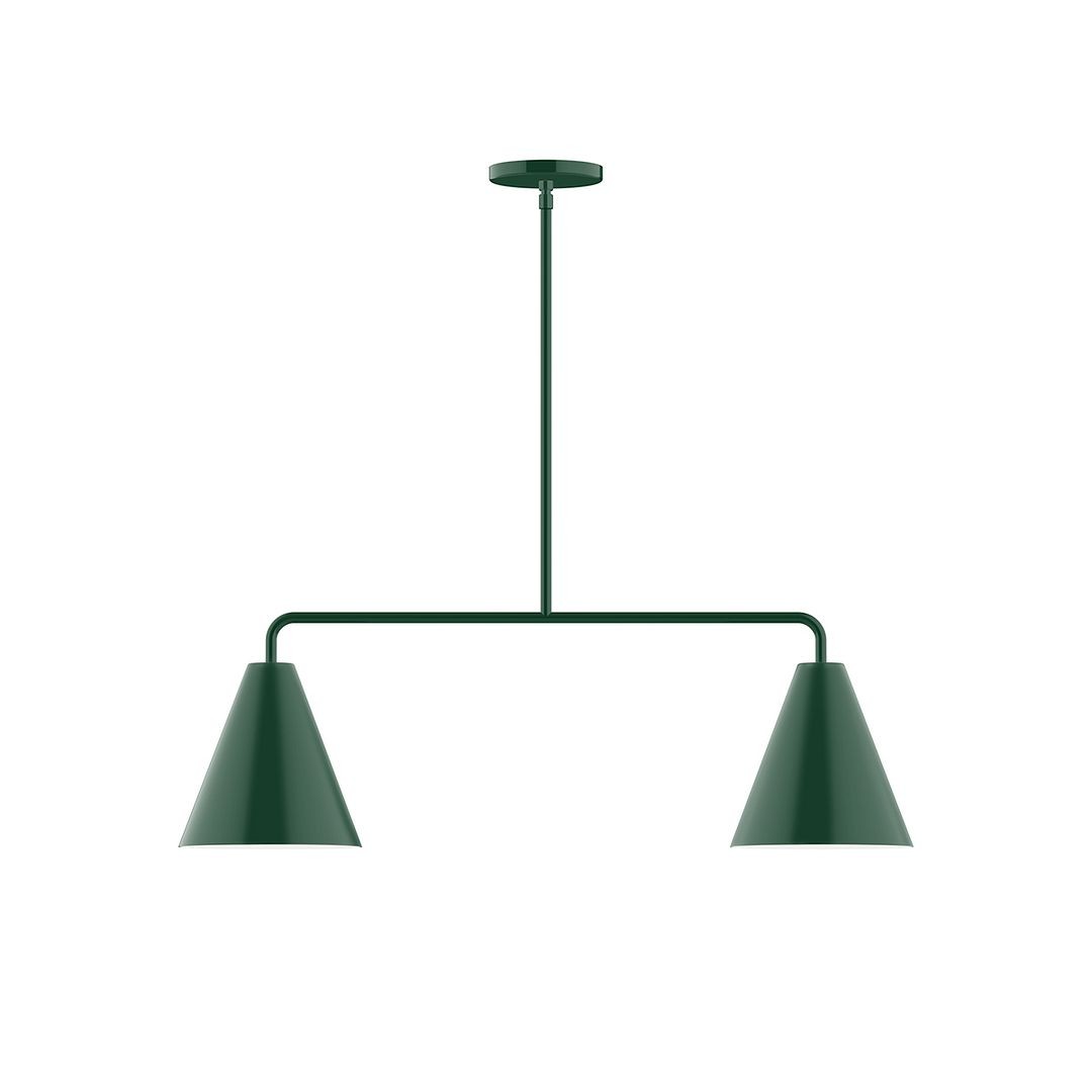 Montclair Light Works - MSG420-42 - Two Light Linear Pendant - Axis - Forest Green