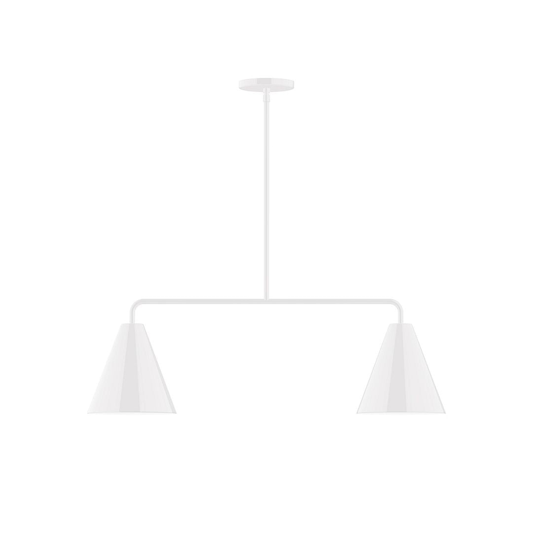 Montclair Light Works - MSG420-44 - Two Light Linear Pendant - Axis - White