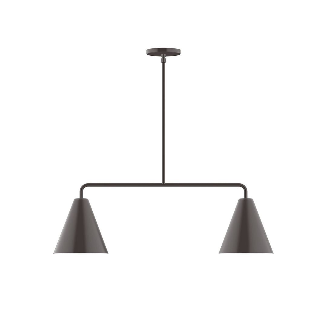 Montclair Light Works - MSG420-51 - Two Light Linear Pendant - Axis - Architectural Bronze