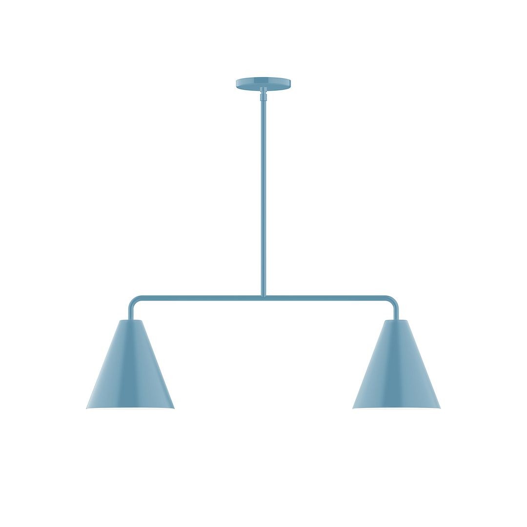 Montclair Light Works - MSG420-54 - Two Light Linear Pendant - Axis - Light Blue