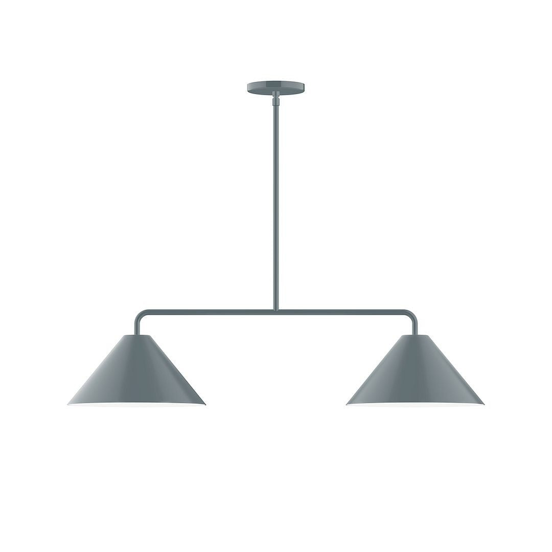 Montclair Light Works - MSG422-40 - Two Light Linear Pendant - Axis - Slate Gray