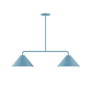 Montclair Light Works - MSG422-54 - Two Light Linear Pendant - Axis - Light Blue