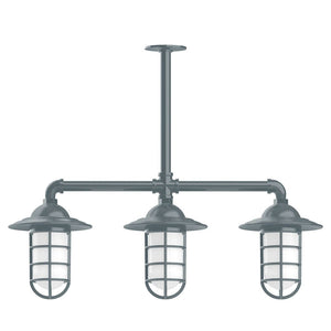 Montclair Light Works - MSK052-40-T24-G07 - Three Light Pendant - Vaportite - Slate Gray