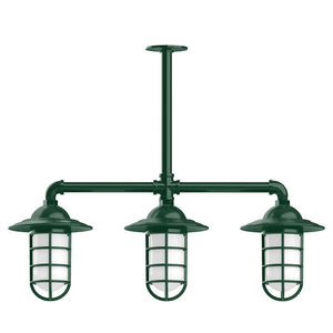 Montclair Light Works - MSK052-42-T24-G07 - Three Light Pendant - Vaportite - Forest Green