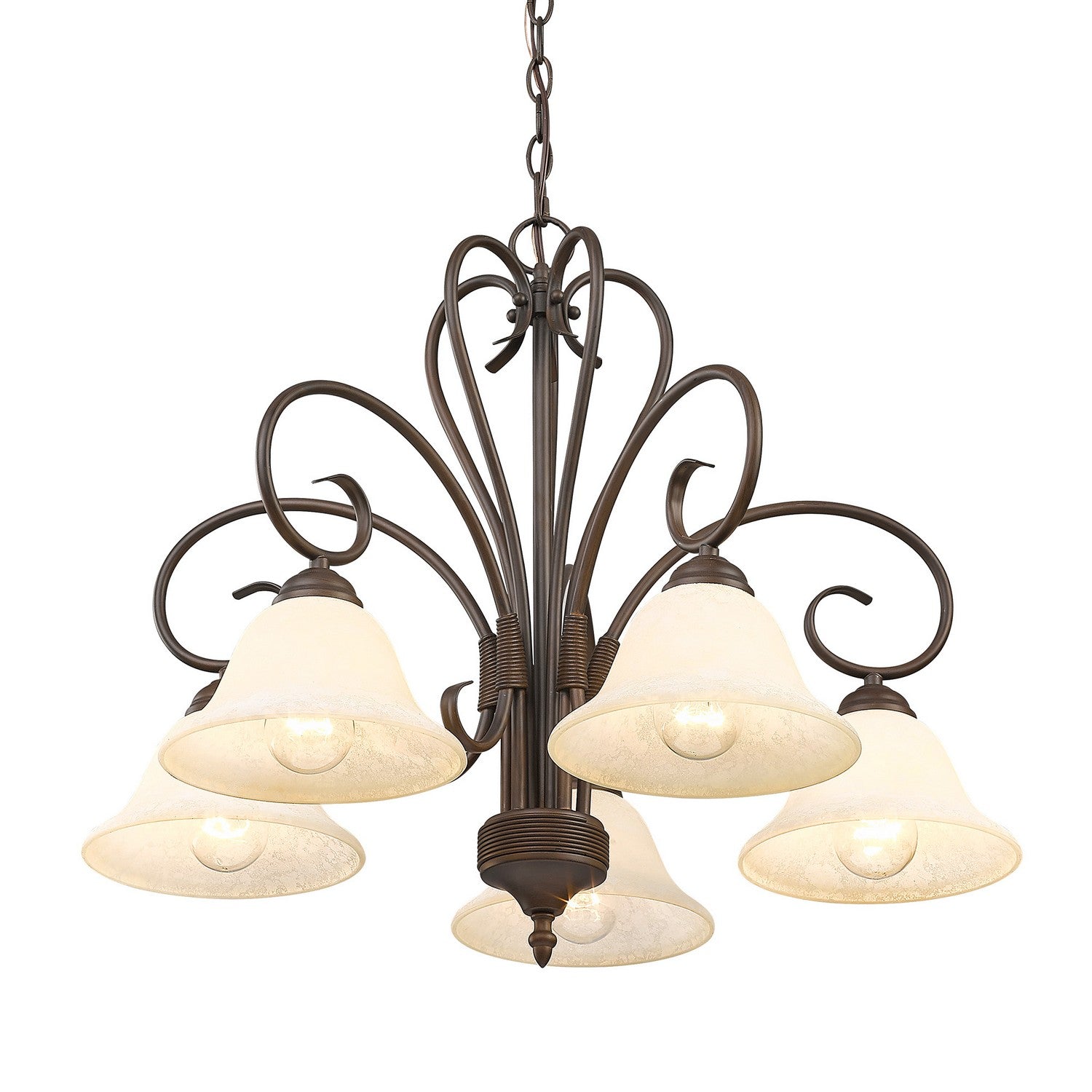 Golden - 8606-D5 RBZ-TEA - Five Light Chandelier - Homestead RBZ - Rubbed Bronze