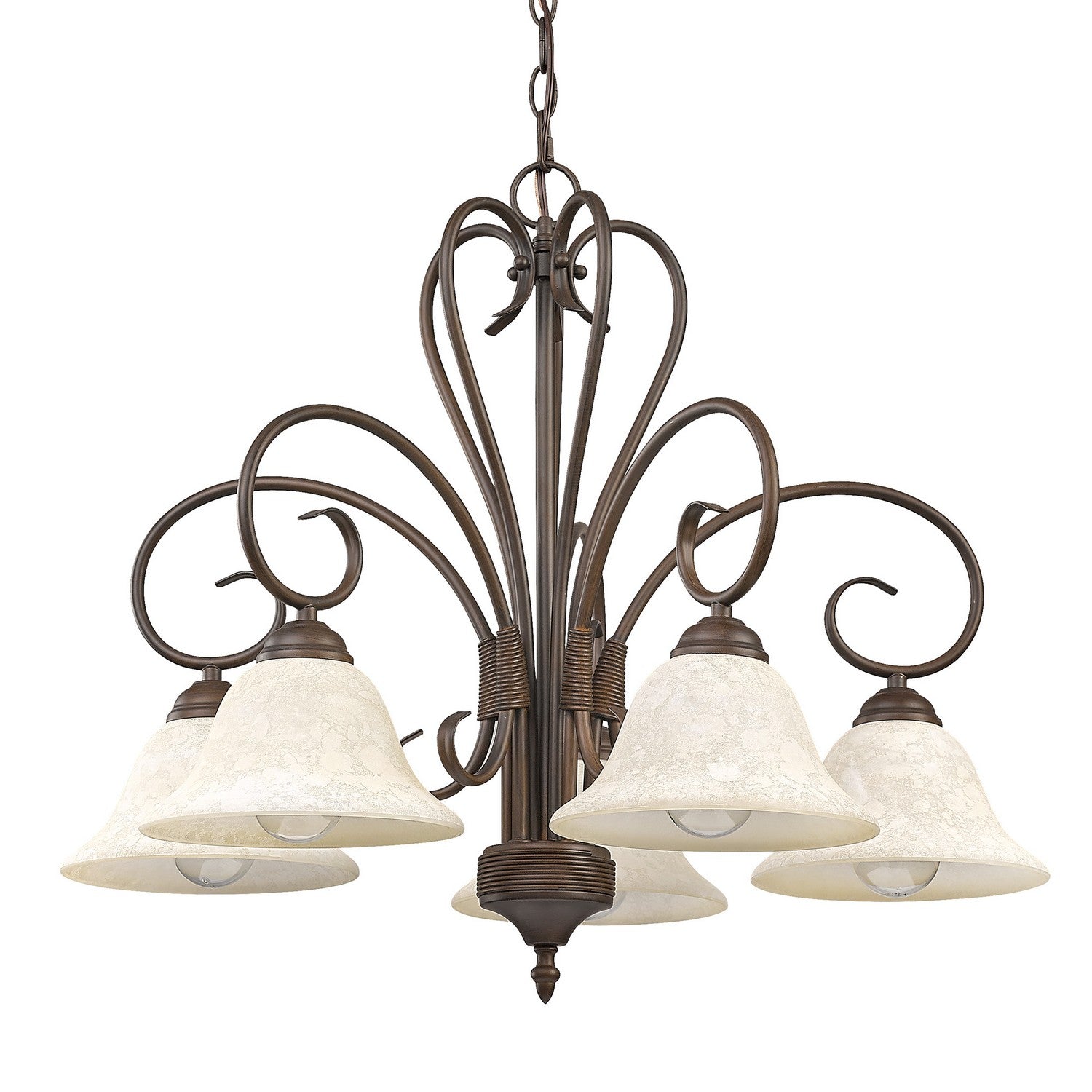 Golden - 8606-D5 RBZ-TEA - Five Light Chandelier - Homestead RBZ - Rubbed Bronze