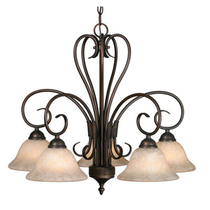 Golden - 8606-D5 RBZ-TEA - Five Light Chandelier - Homestead RBZ - Rubbed Bronze