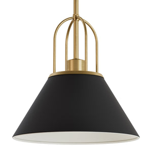 Hunter - 13163 - One Light Pendant - Carrington Isle - Matte Black