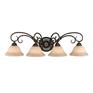 Golden - 8606-BA4 RBZ-TEA - Four Light Bath Vanity - Homestead RBZ - Rubbed Bronze