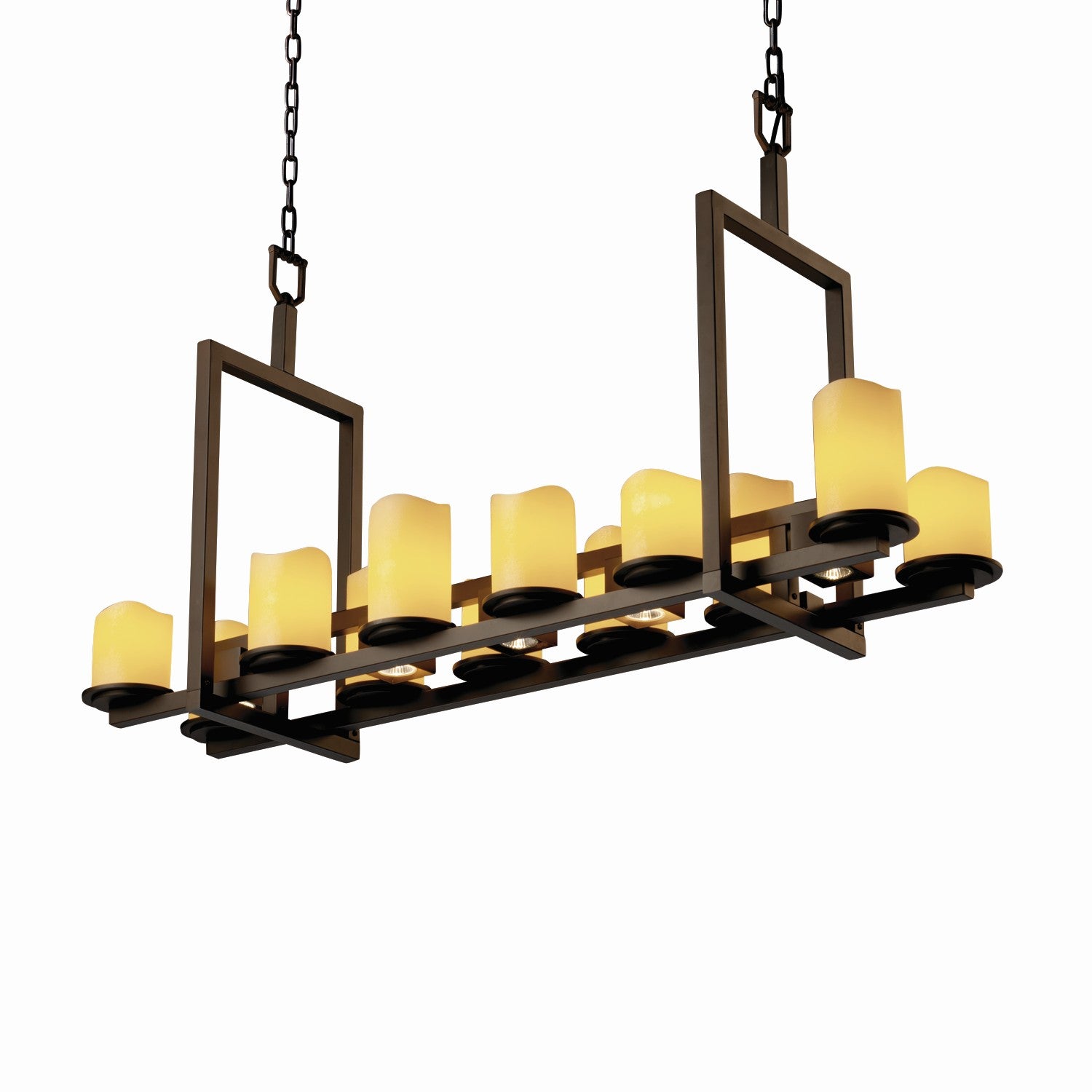 Justice Designs - CNDL-8720-14-AMBR-DBRZ-LED12-8400 - LED Chandelier - CandleAria - Dark Bronze