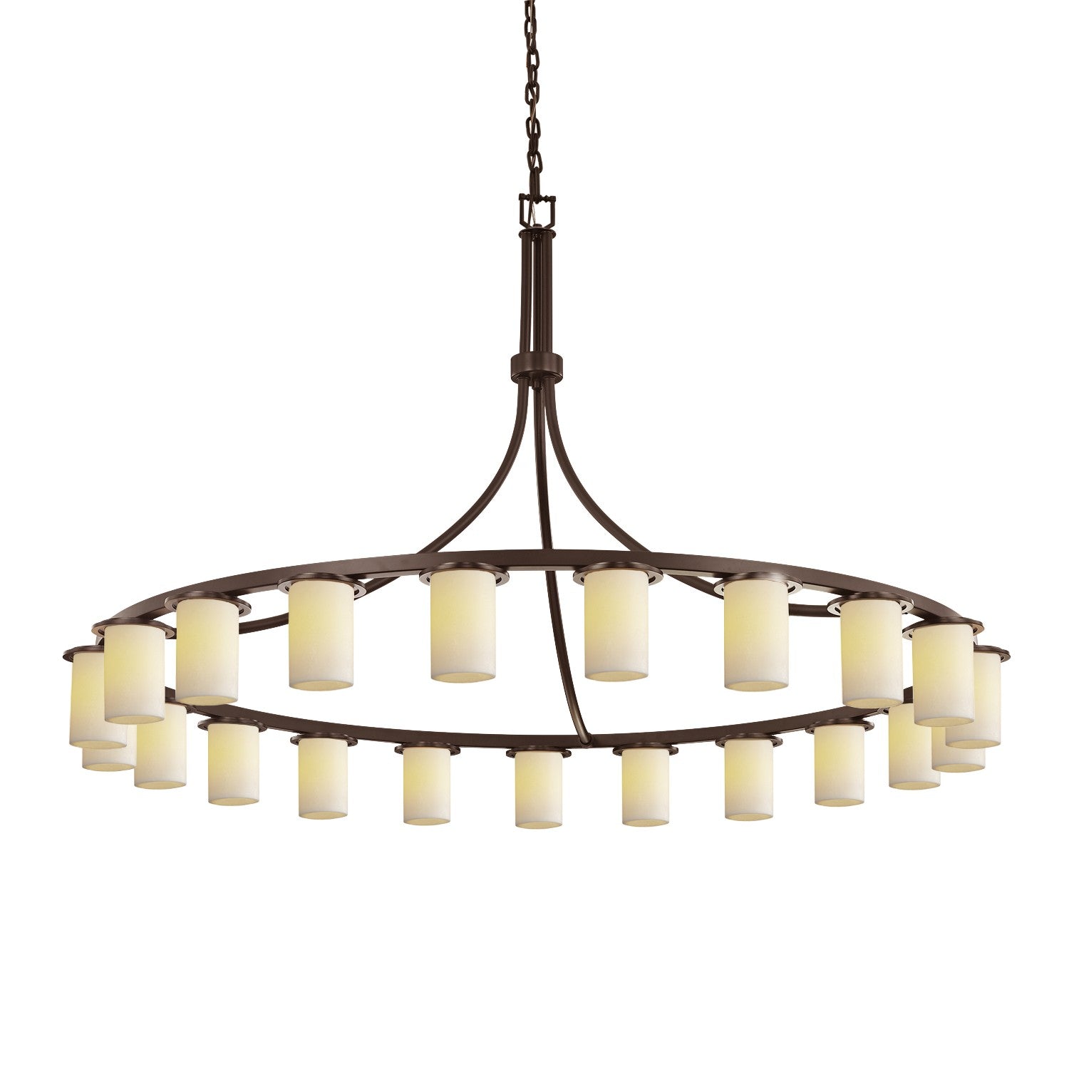 Justice Designs - CNDL-8736-10-CREM-DBRZ - 21 Light Chandelier - CandleAria - Dark Bronze