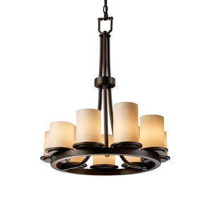 Justice Designs - CNDL-8766-10-CREM-DBRZ-LED9-6300 - LED Chandelier - CandleAria - Dark Bronze