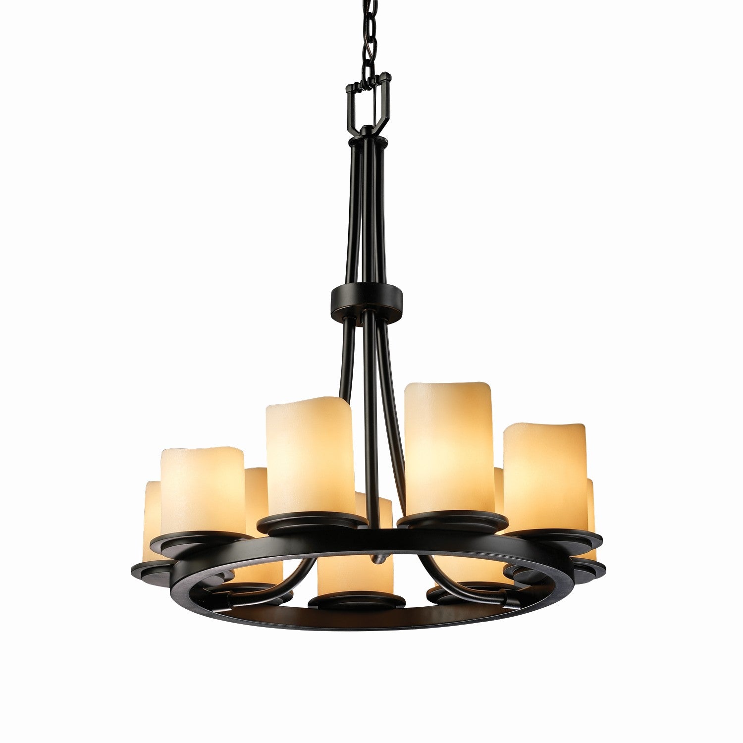 Justice Designs - CNDL-8766-14-CREM-MBLK-LED9-6300 - LED Chandelier - CandleAria - Matte Black