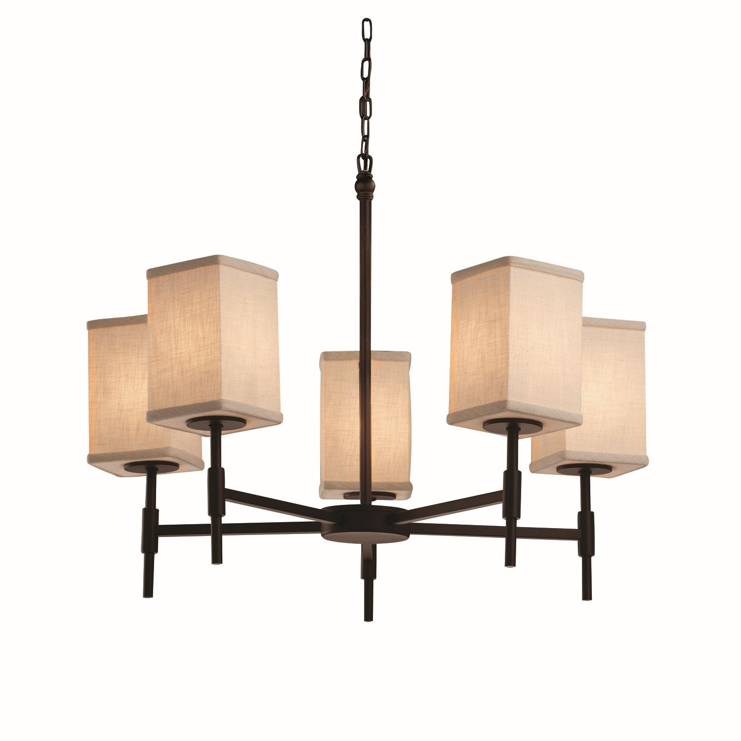 Justice Designs - FAB-8410-15-CREM-DBRZ - Five Light Chandelier - Textile - Dark Bronze