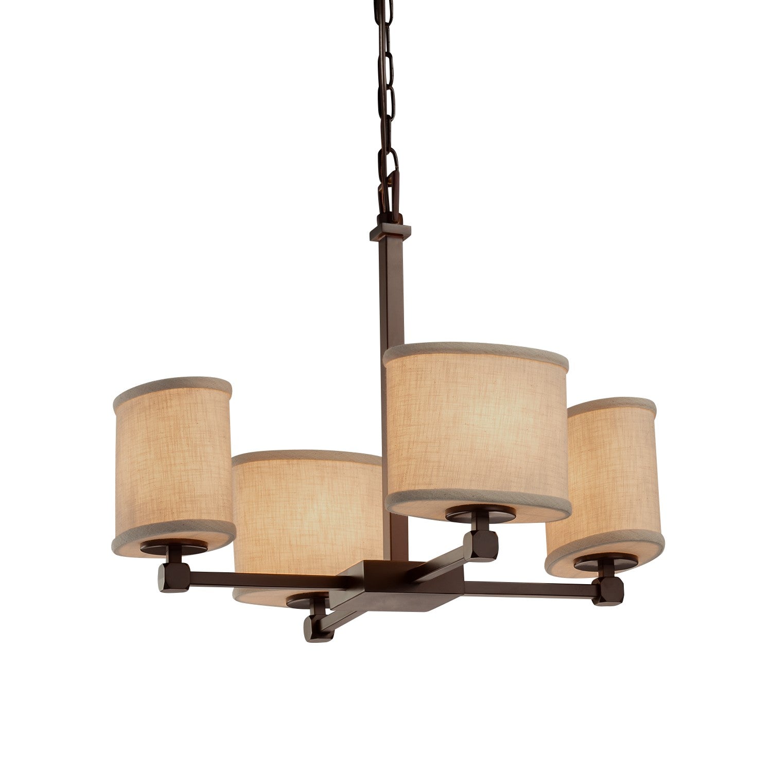 Justice Designs - FAB-8420-30-CREM-DBRZ - Four Light Chandelier - Textile - Dark Bronze