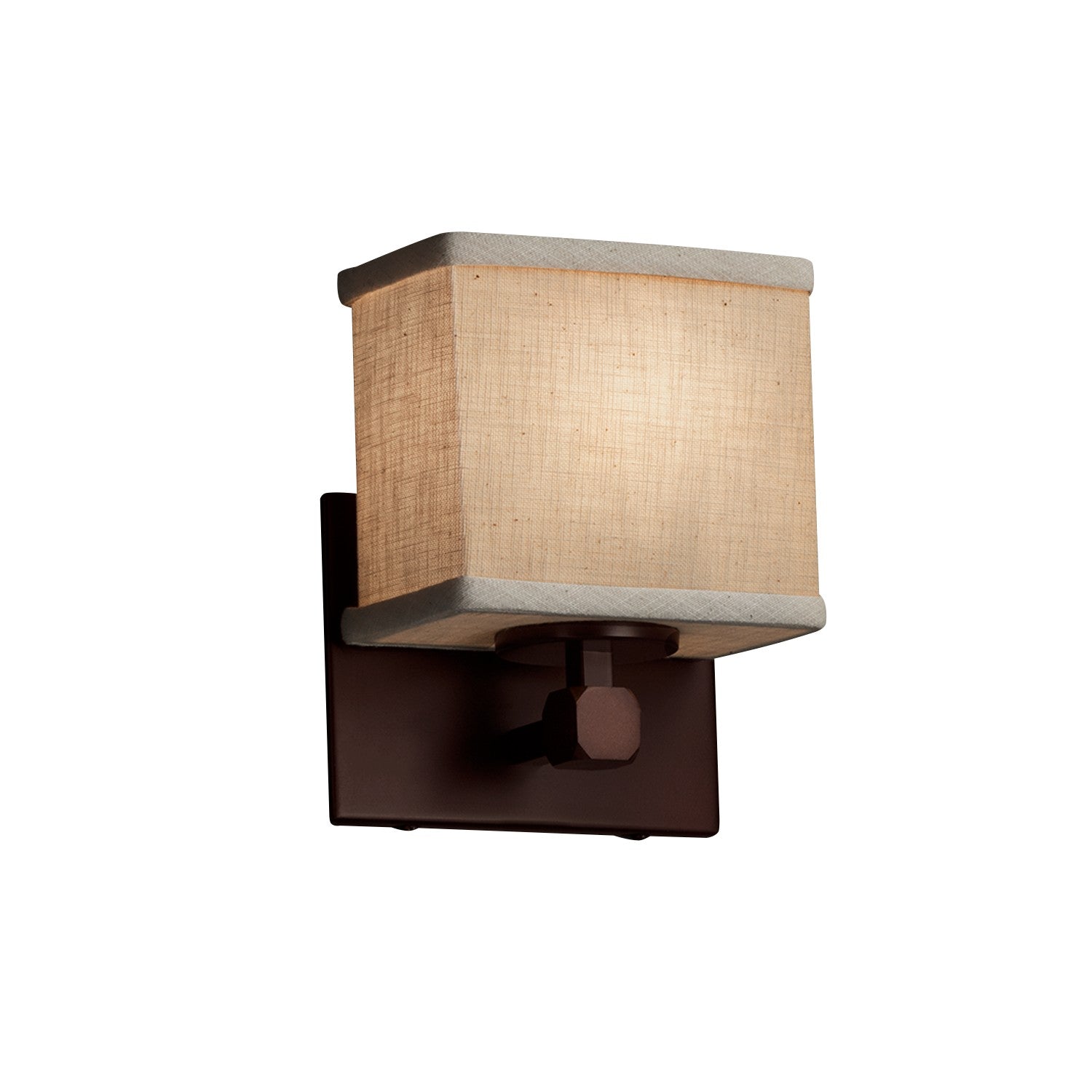 Justice Designs - FAB-8427-55-CREM-DBRZ - One Light Wall Sconce - Textile - Dark Bronze