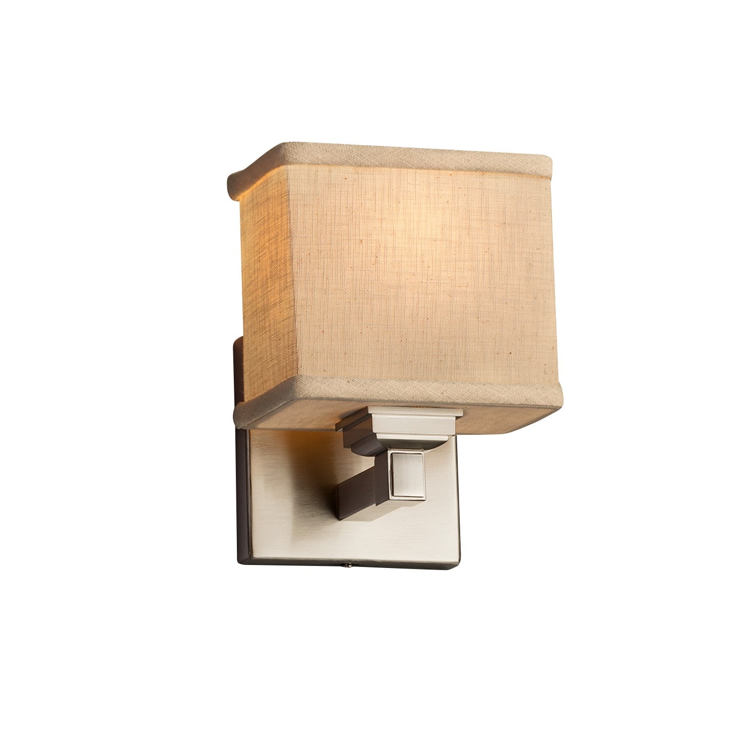 Justice Designs - FAB-8437-55-CREM-NCKL - One Light Wall Sconce - Textile - Brushed Nickel