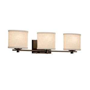 Justice Designs - FAB-8443-30-CREM-DBRZ - Three Light Bath Bar - Textile - Dark Bronze