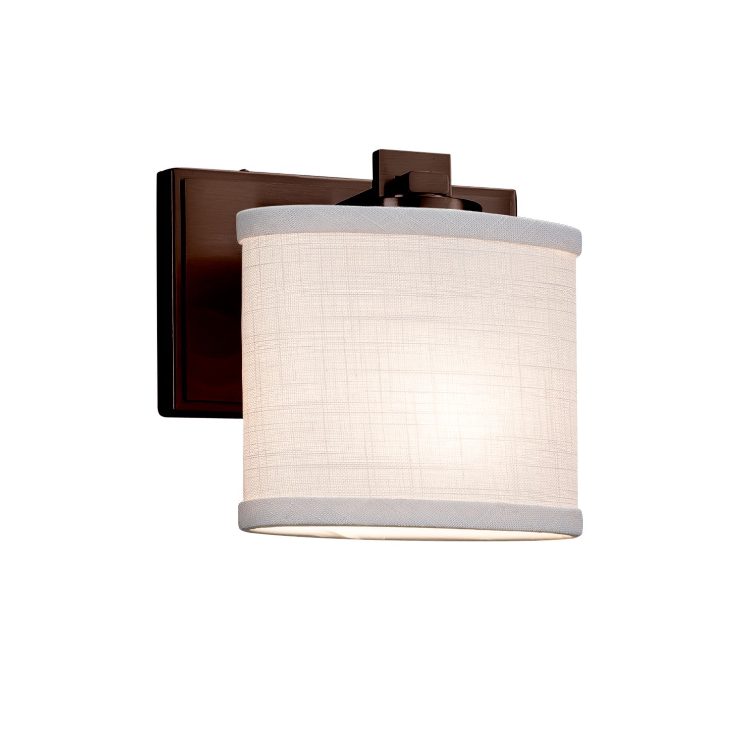 Justice Designs - FAB-8447-30-WHTE-DBRZ - One Light Wall Sconce - Textile - Dark Bronze