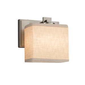 Justice Designs - FAB-8447-55-CREM-NCKL - One Light Wall Sconce - Textile - Brushed Nickel