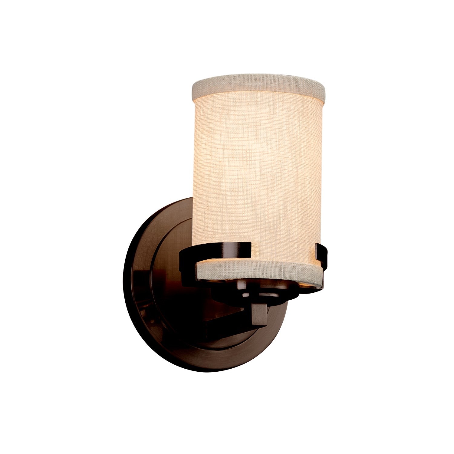 Justice Designs - FAB-8451-10-CREM-DBRZ - One Light Wall Sconce - Textile - Dark Bronze