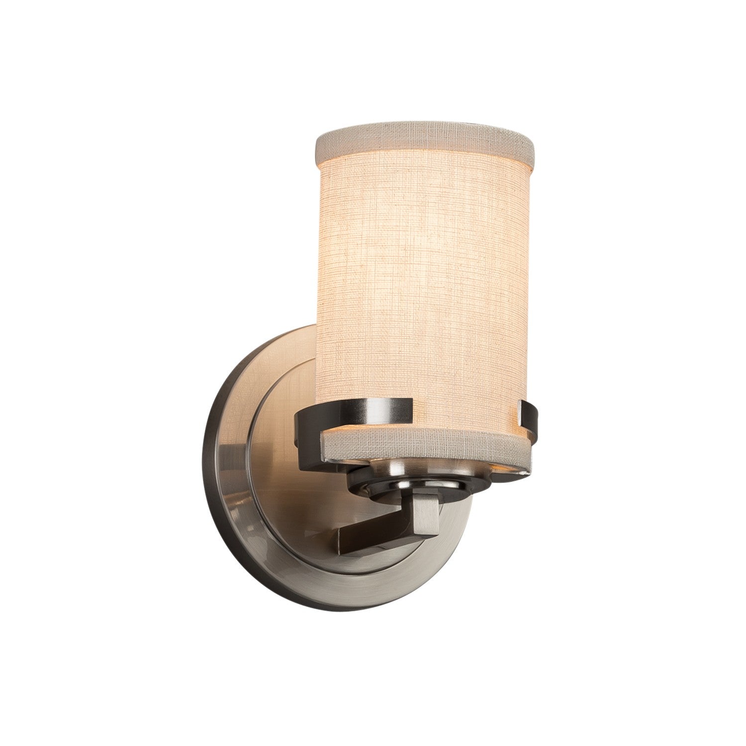 Justice Designs - FAB-8451-10-CREM-NCKL - One Light Wall Sconce - Textile - Brushed Nickel