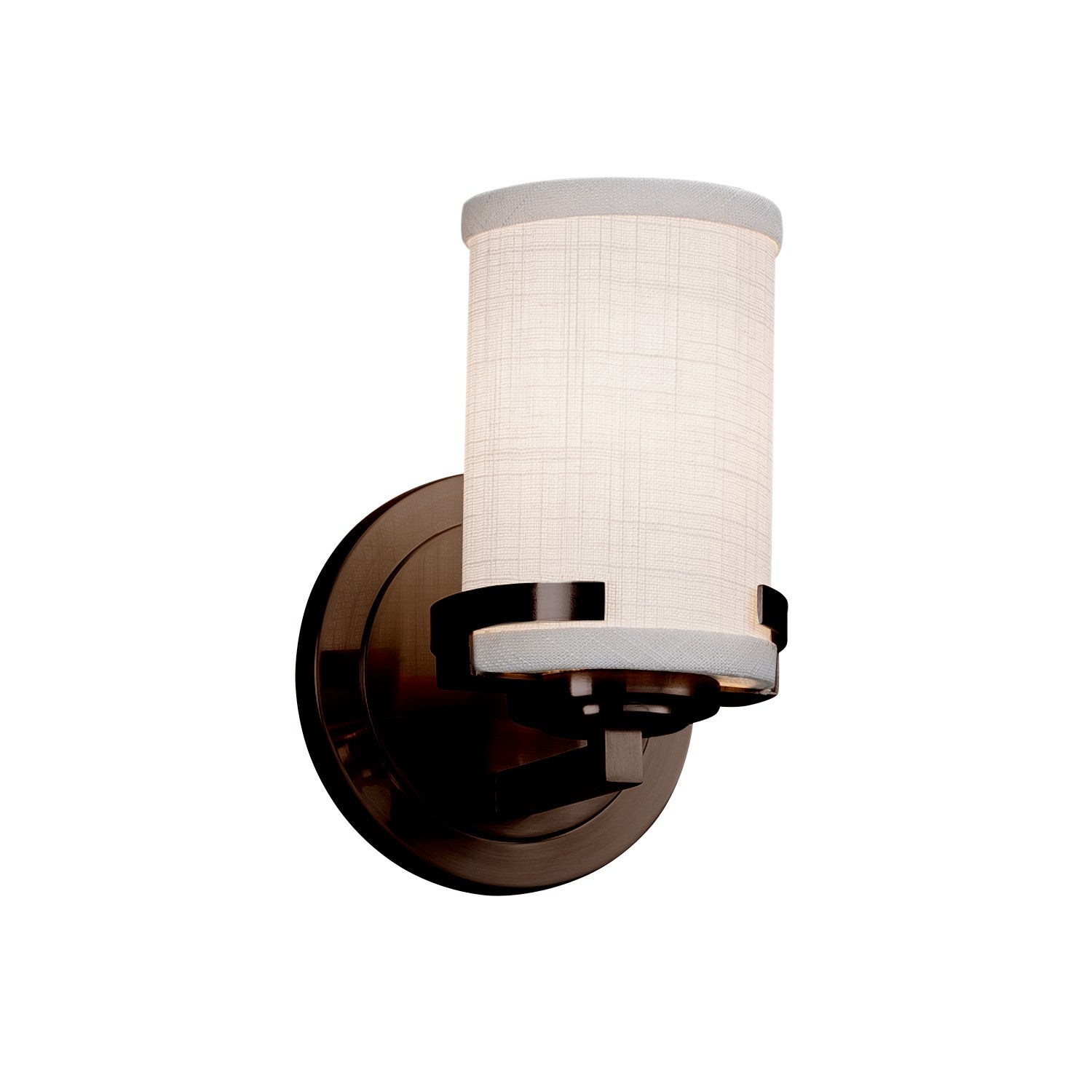 Justice Designs - FAB-8451-10-WHTE-DBRZ - One Light Wall Sconce - Textile - Dark Bronze