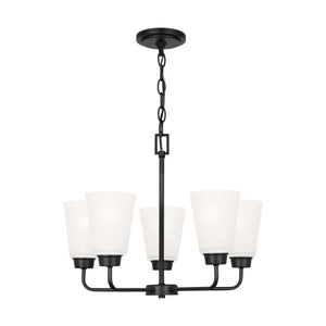 Generation Lighting. - 3115205-112 - Five Light Chandelier - Kerrville - Midnight Black