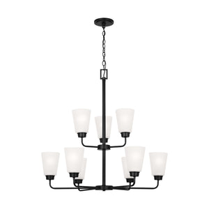 Generation Lighting. - 3115209-112 - Nine Light Chandelier - Kerrville - Midnight Black