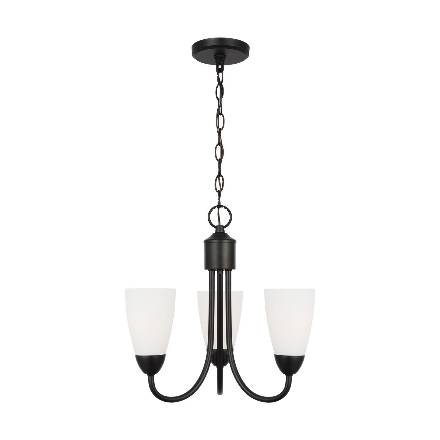 Generation Lighting. - 3120203-112 - Three Light Chandelier - Seville - Midnight Black