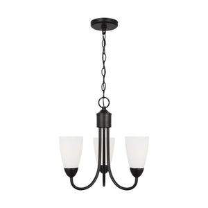 Generation Lighting. - 3120203-112 - Three Light Chandelier - Seville - Midnight Black