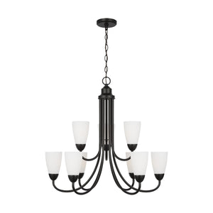 Generation Lighting. - 3120209-112 - Nine Light Chandelier - Seville - Midnight Black