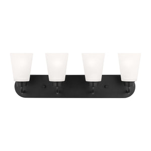 Generation Lighting. - 4415204-112 - Four Light Wall / Bath - Kerrville - Midnight Black