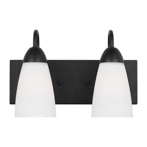 Generation Lighting. - 4420202-112 - Two Light Wall / Bath - Seville - Midnight Black