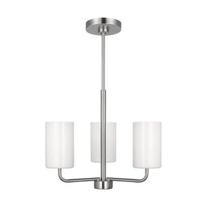 Generation Lighting. - GLC1003BS - Three Light Chandelier - Rhett - Brushed Steel