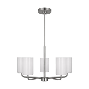 Generation Lighting. - GLC1015BS - Five Light Chandelier - Rhett - Brushed Steel