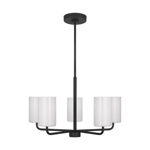 Generation Lighting. - GLC1015MBK - Five Light Chandelier - Rhett - Midnight Black