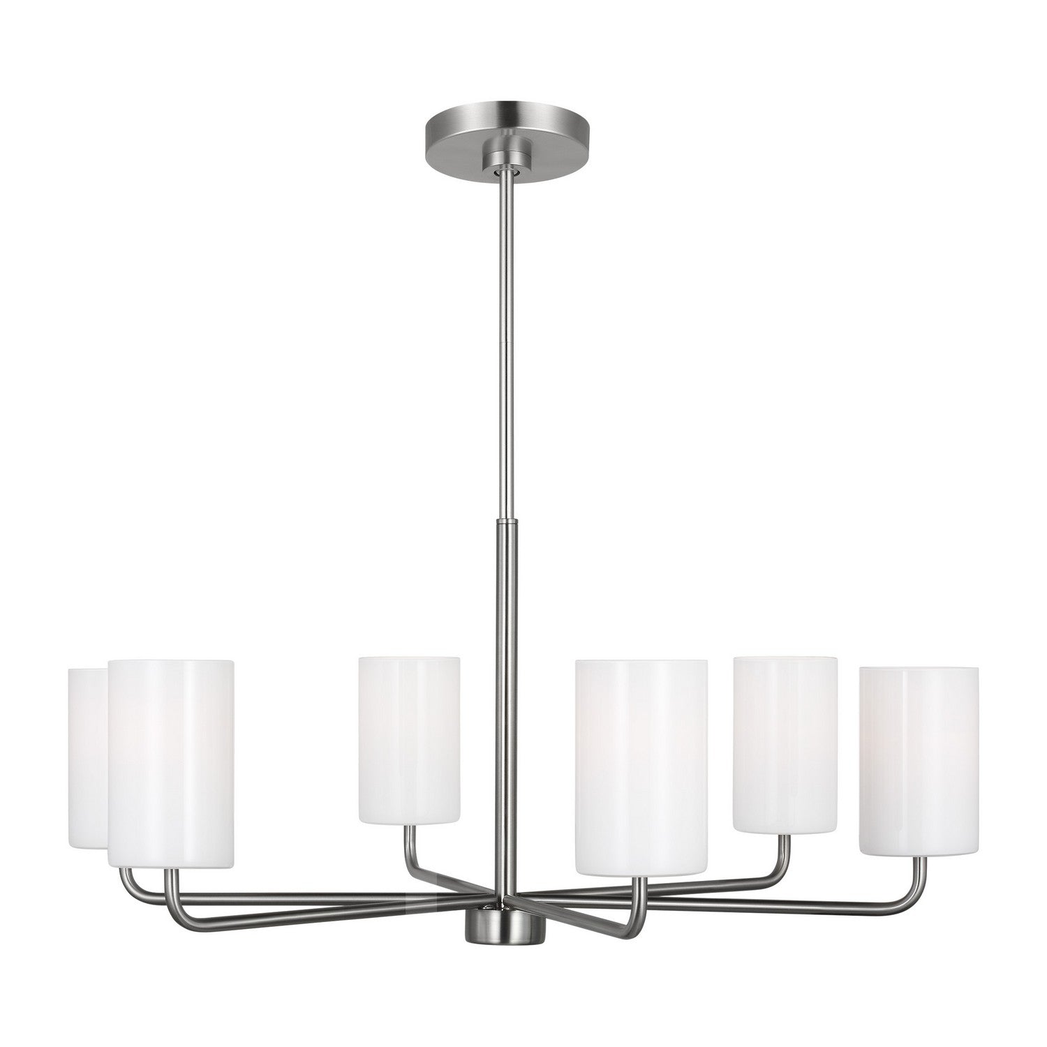 Generation Lighting. - GLC1026BS - Six Light Chandelier - Rhett - Brushed Steel